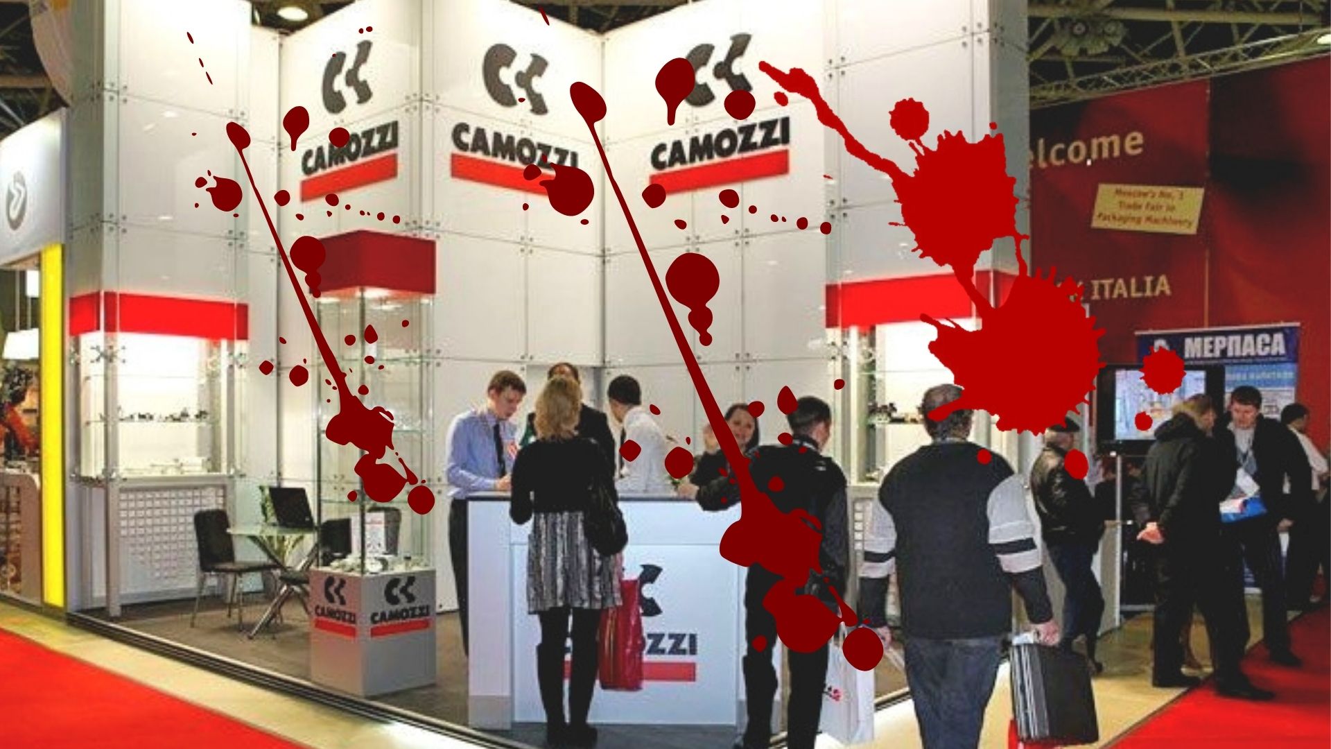 Запачканная кровью итальянская компания Camozzi, которая ведет бизнес в оккупированном Крыму.